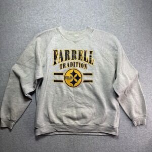RARE VTG Sweatshirt 80s 90s Pittsburgh Steelers Farrell Tradition XXL USA Gray